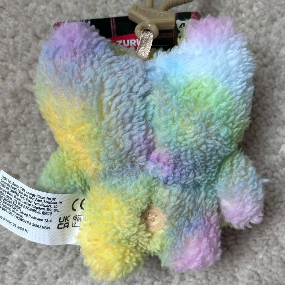 Fuggler Mini Clip-On Keychain Plush Munch Munch Lab-Misfit Pastel Rainbow 5”